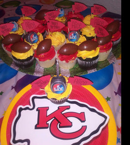 Happy Birthday Chiefs Cupcake Toppers