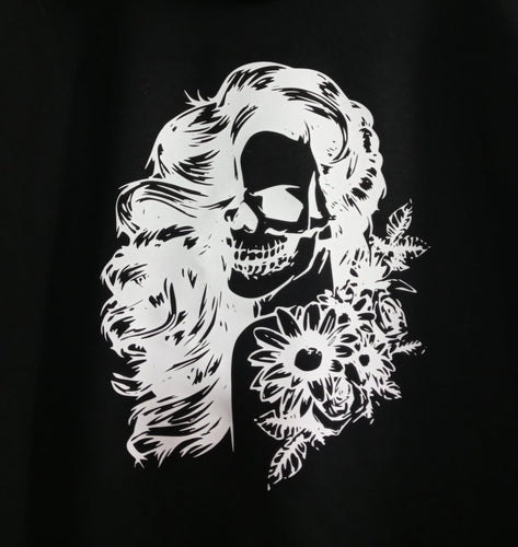 Pretty Girl Skull with Flowers T-shirt