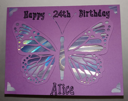 Butterfly Birthday Cutout Card