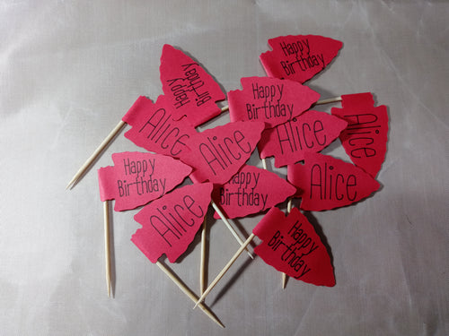 Happy Birthday Chiefs Cupcake Toppers