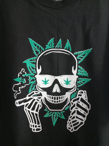 Light It Up Skull with Marijuana Leaf