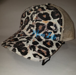 Leopard Mom Life Criss Cross Hat