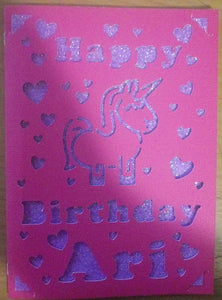 Unicorn Happy Birthday Cutout Card